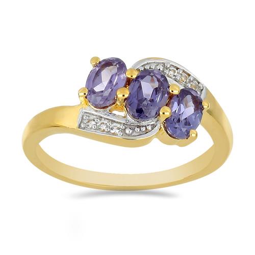  BUY SYNTHETIC ALEXANDRITE MULTI STONE RING IN 925 SILVER